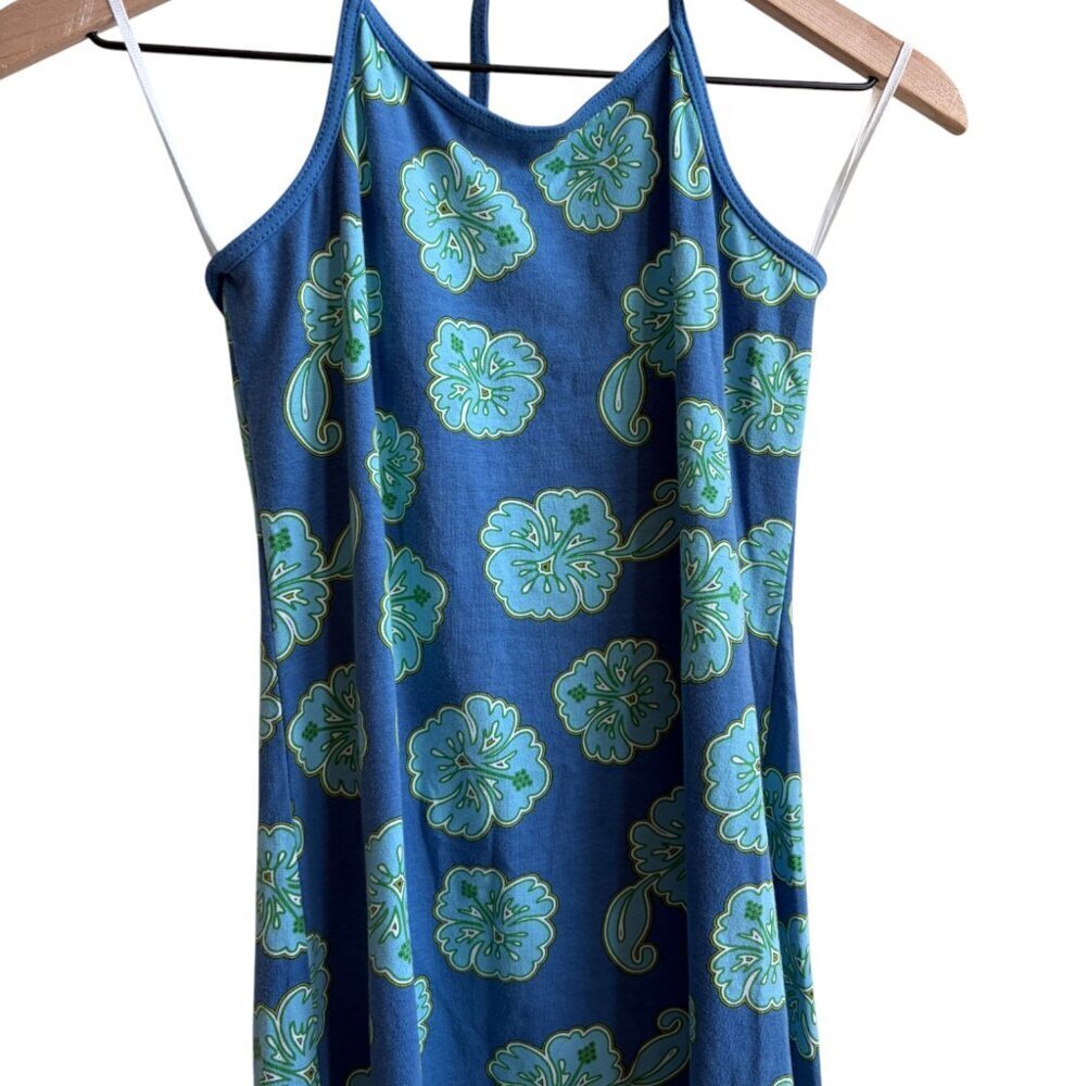 Y2K Hawaiian Tropical Floral Print Halter Dress Size Large 10 -12 - Picture 5 of 5